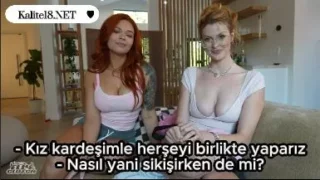 İki kız kardeşle aynı anda sikişme keyfi